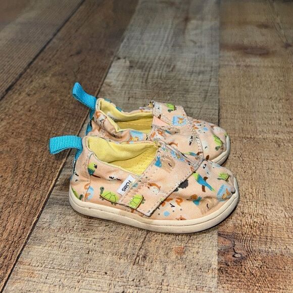 TOMS Girls Alpargata Pet Club Graphic Slip On  Flats Casual Toddler Size 4 - Picture 5 of 8